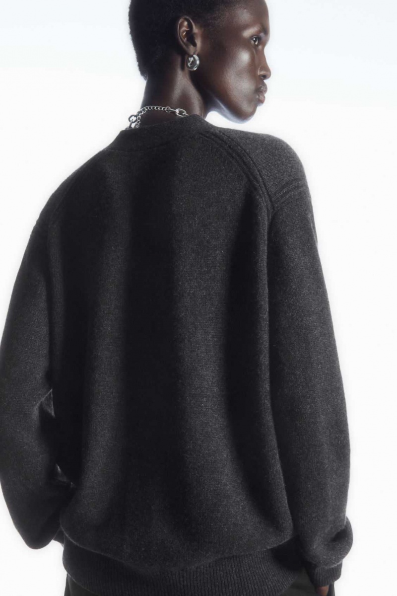 DARK GREY COS PURE CASHMERE CARDIGAN | CBR-834916