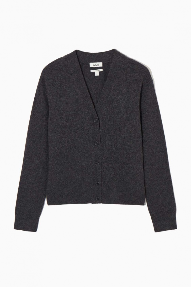 DARK GREY COS PURE CASHMERE CARDIGAN | CBR-834916