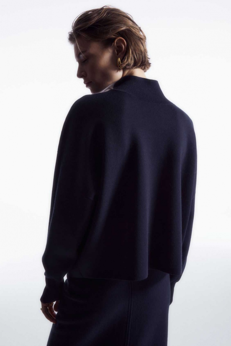 DARK NAVY COS DOUBLE-FACED WOOL TURTLENECK SWEATER | HLX-284391