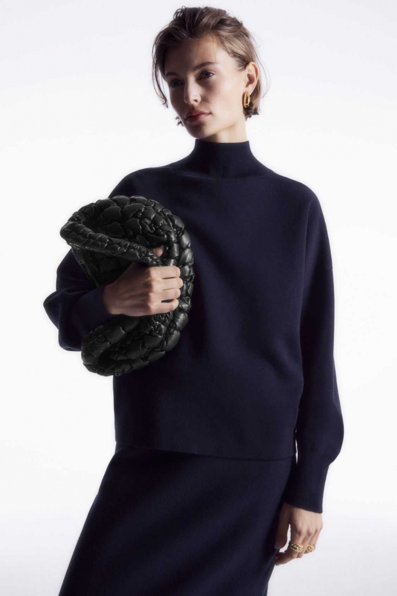 DARK NAVY COS DOUBLE-FACED WOOL TURTLENECK SWEATER | HLX-284391