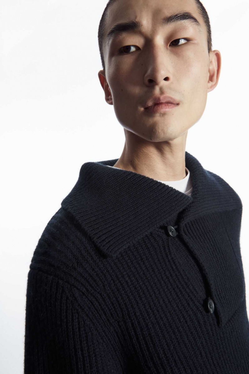 DARK NAVY COS SAILOR-COLLAR WOOL SWEATER | GUX-936548