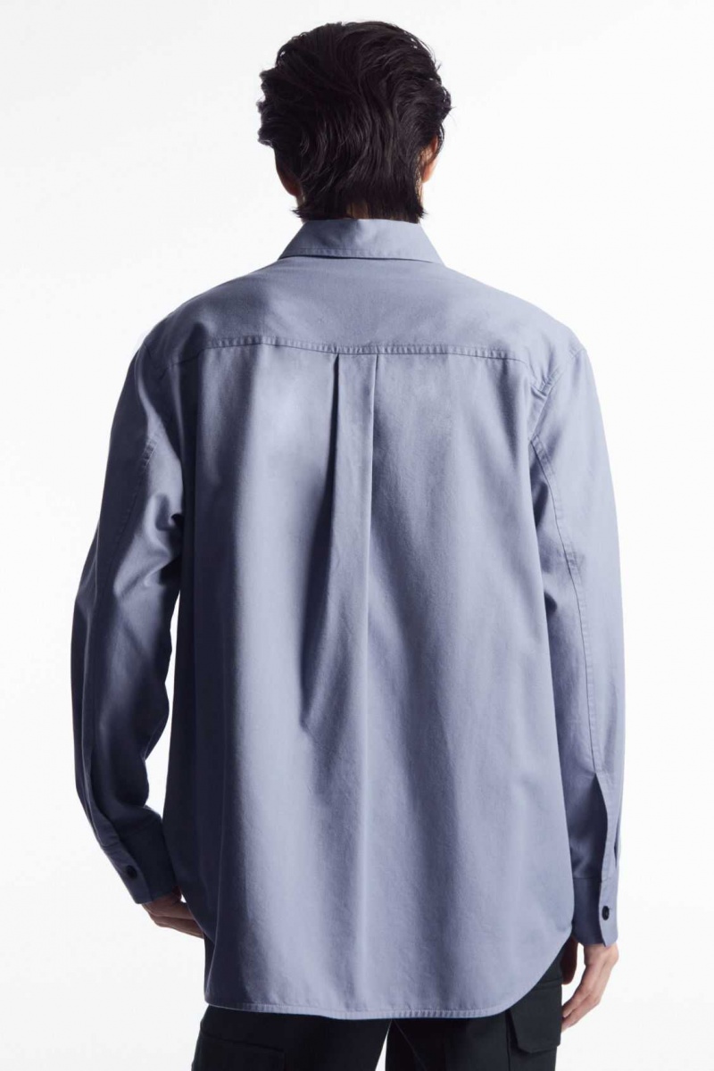 DUSTY BLUE COS OVERSIZED UTILITY SHIRT | HRY-436089