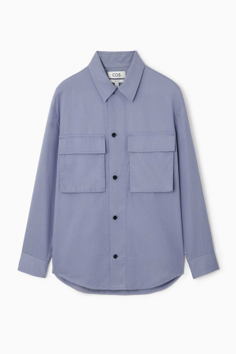 DUSTY BLUE COS OVERSIZED UTILITY SHIRT | HRY-436089