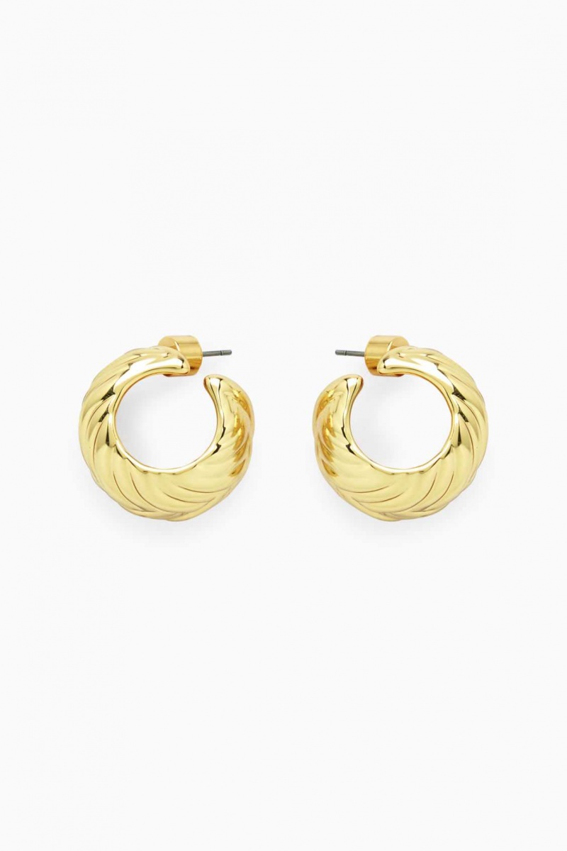 GOLD COS CHUNKY PLAIT HOOP EARRINGS | KYS-814375