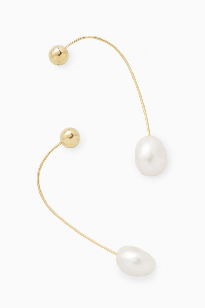 GOLD COS GOLD VERMEIL FRESHWATER PEARL DROP EARRINGS | KEY-183670