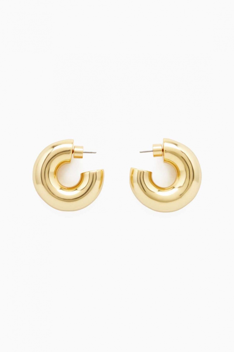 GOLD COS LARGE CHUNKY HOOP EARRINGS | POD-689027