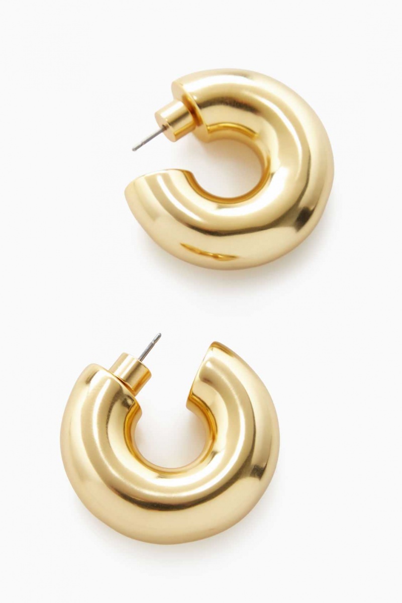 GOLD COS LARGE CHUNKY HOOP EARRINGS | POD-689027