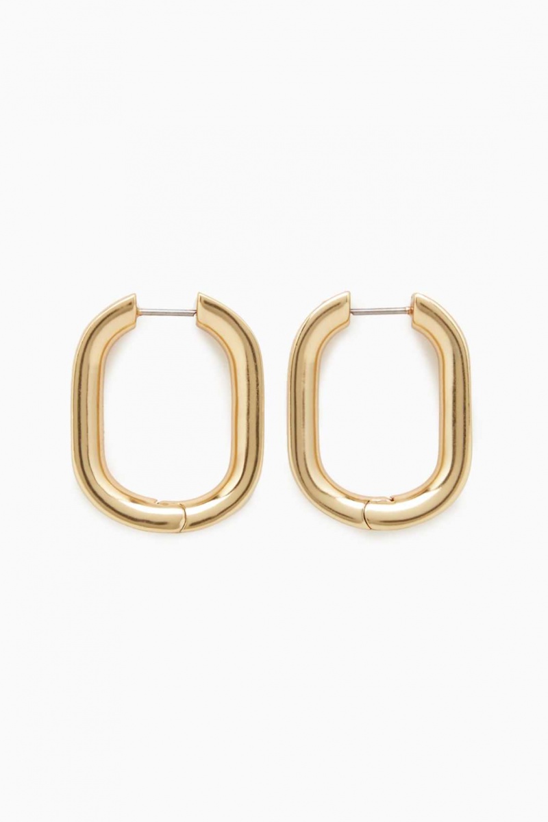 GOLD COS OVAL HOOP EARRINGS | BNU-728014