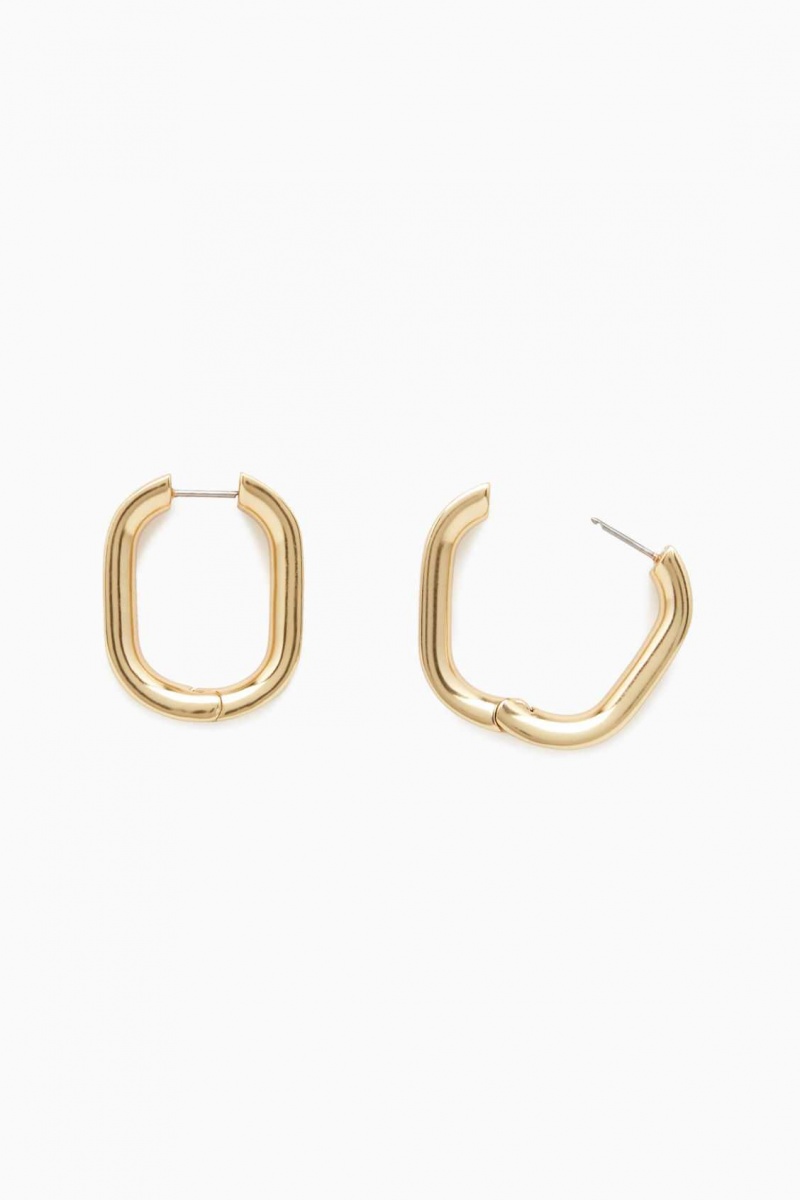 GOLD COS OVAL HOOP EARRINGS | BNU-728014