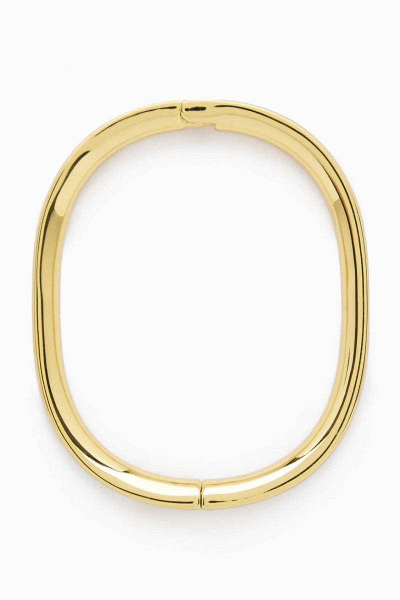 GOLD COS RECYCLED BRASS HINGED BANGLE | YCS-805263