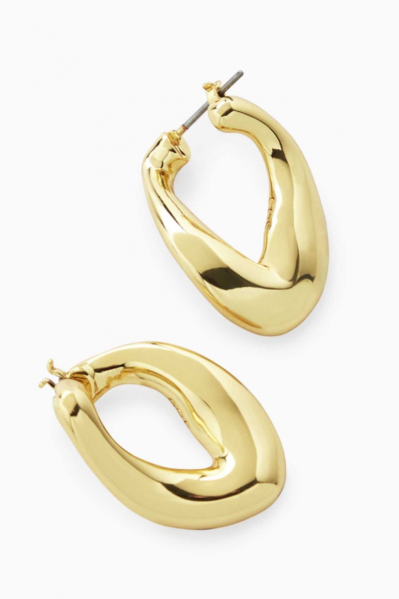 GOLD COS TWISTED HOOP EARRINGS | IWO-348651