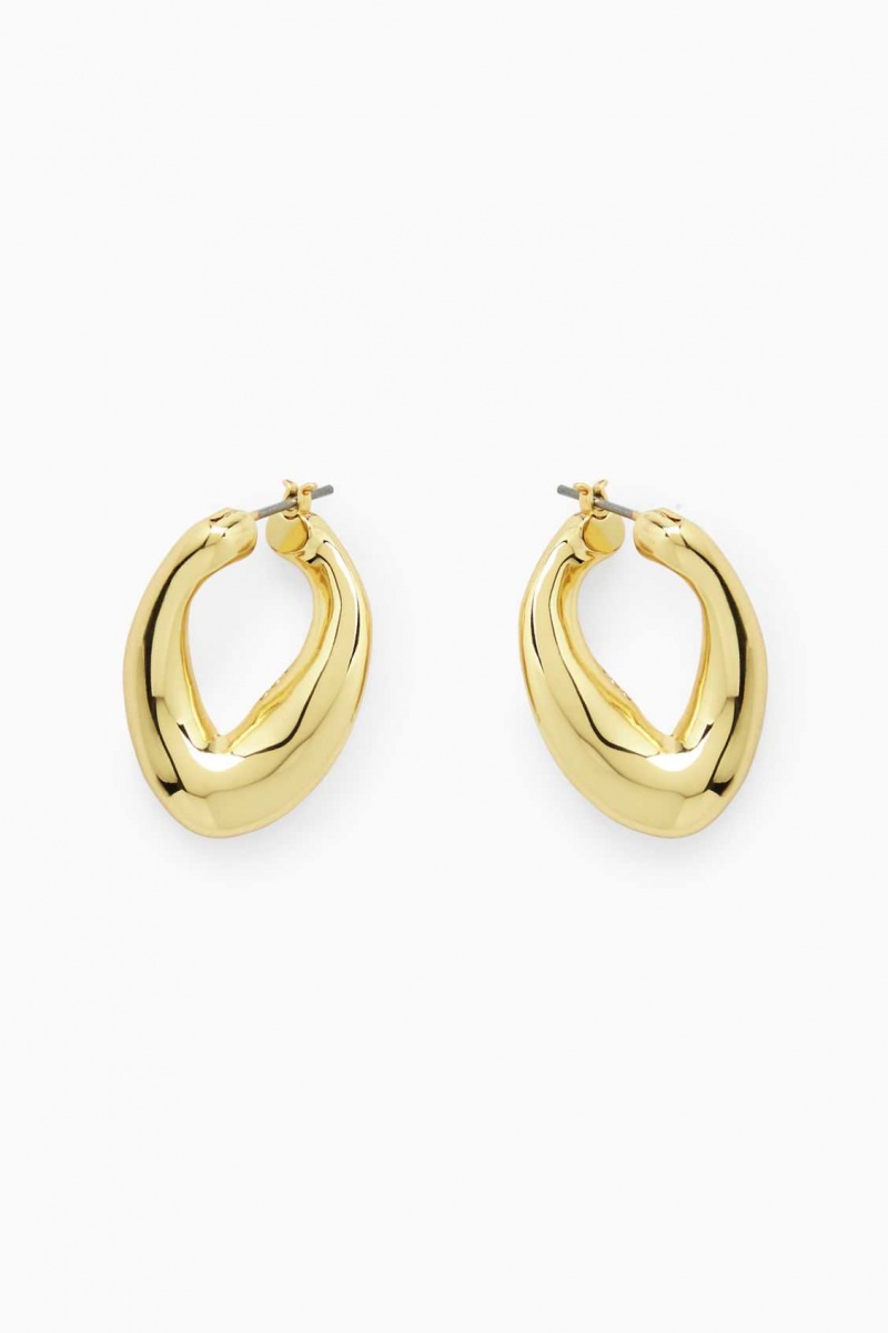 GOLD COS TWISTED HOOP EARRINGS | IWO-348651