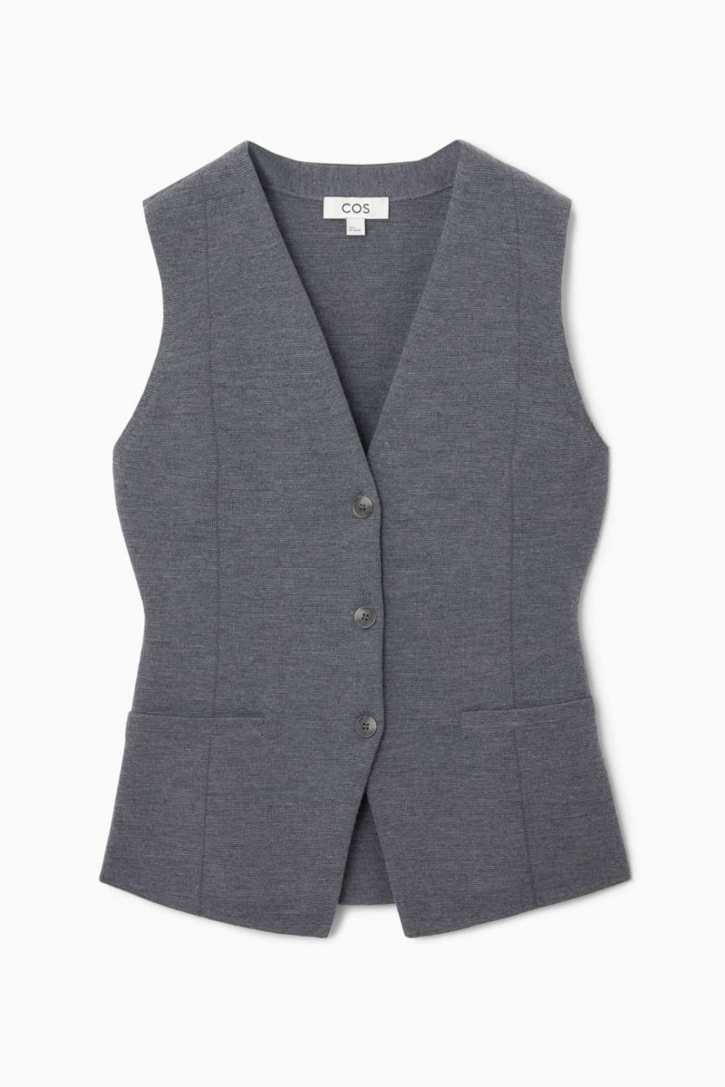 GRAY COS LONGLINE KNITTED WOOL VEST | CWT-240371