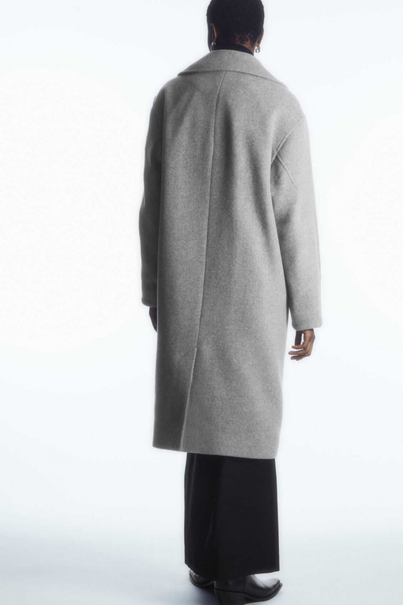 GRAY COS OVERSIZED DOUBLE-BREASTED WOOL COAT | ZOL-245809