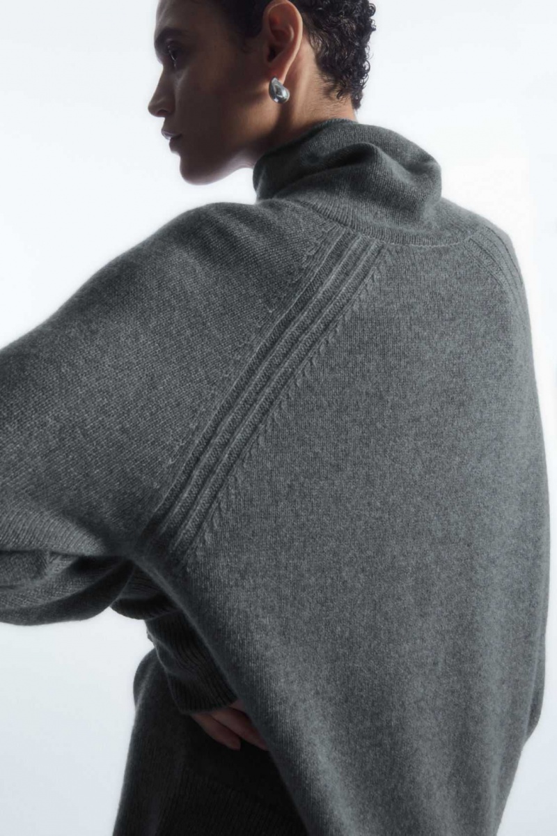 GRAY COS PURE CASHMERE TURTLENECK SWEATER | XAI-178624