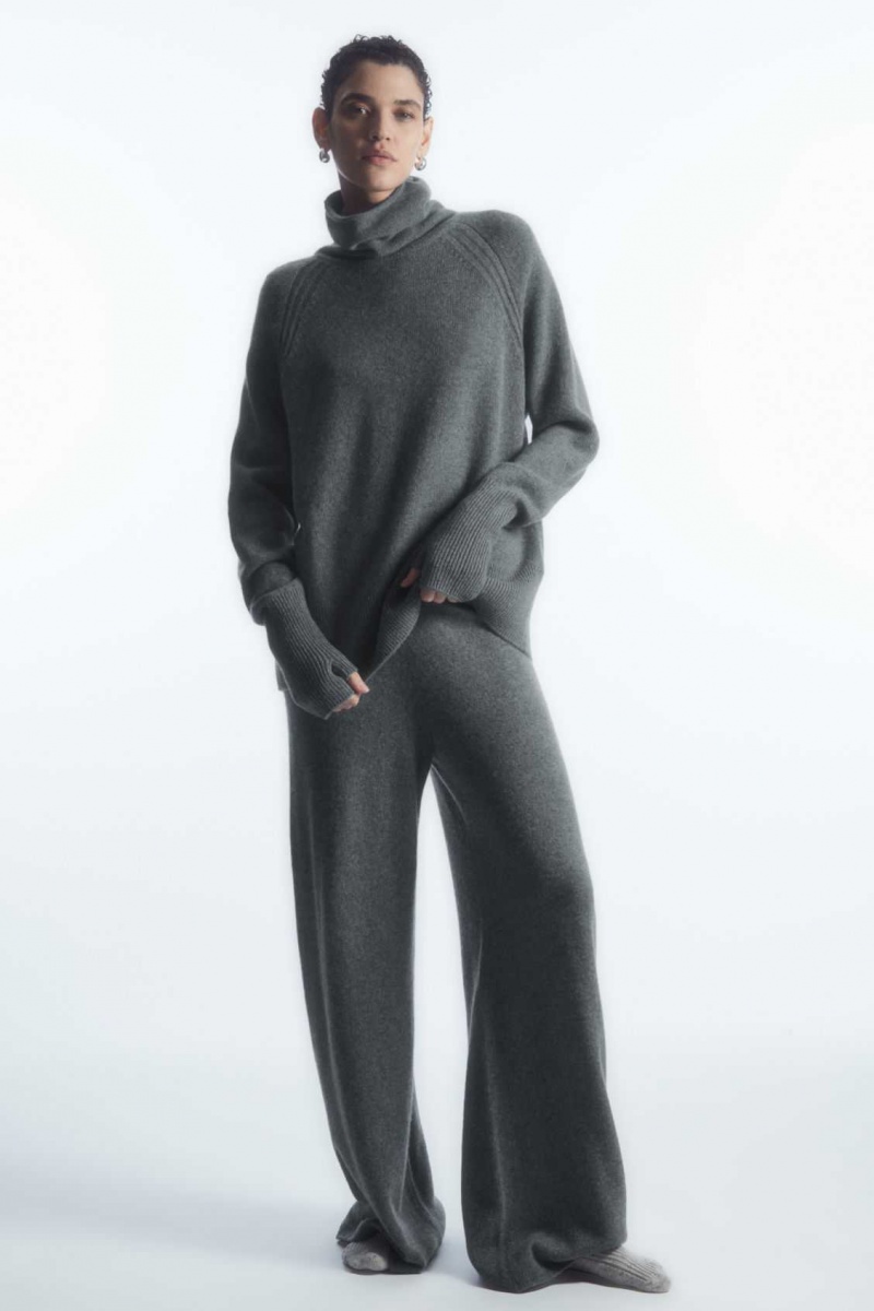 GRAY COS PURE CASHMERE TURTLENECK SWEATER | XAI-178624