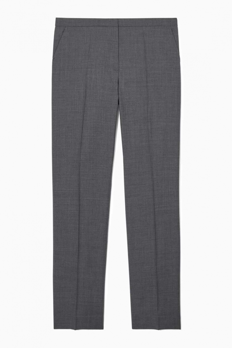 GRAY COS SLIM TAILORED WOOL PANTS | MZR-568432