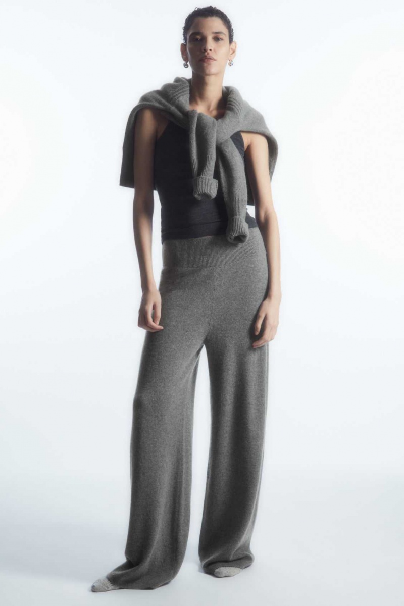 GRAY COS WIDE-LEG PURE CASHMERE PANTS | NOJ-415089