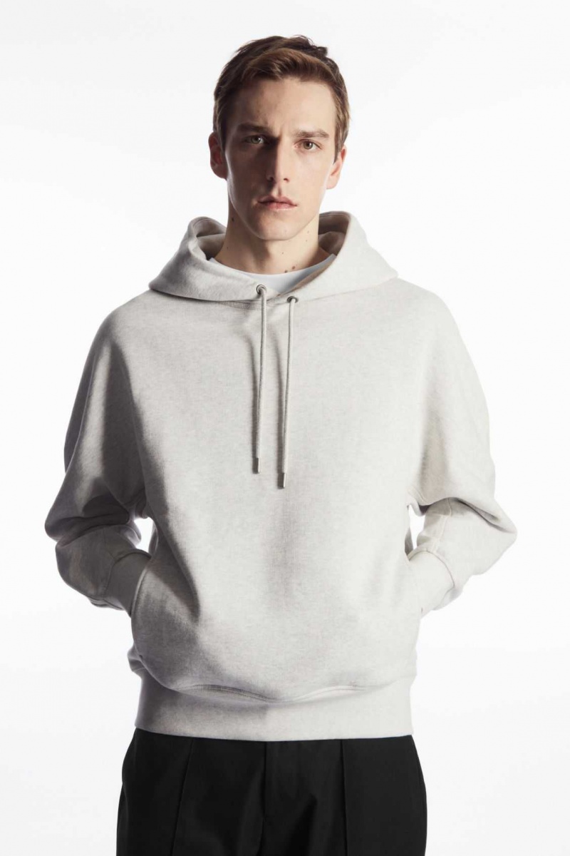 GRAY MÉLANGE COS HEAVYWEIGHT PANELED HOODIE | CDZ-569724