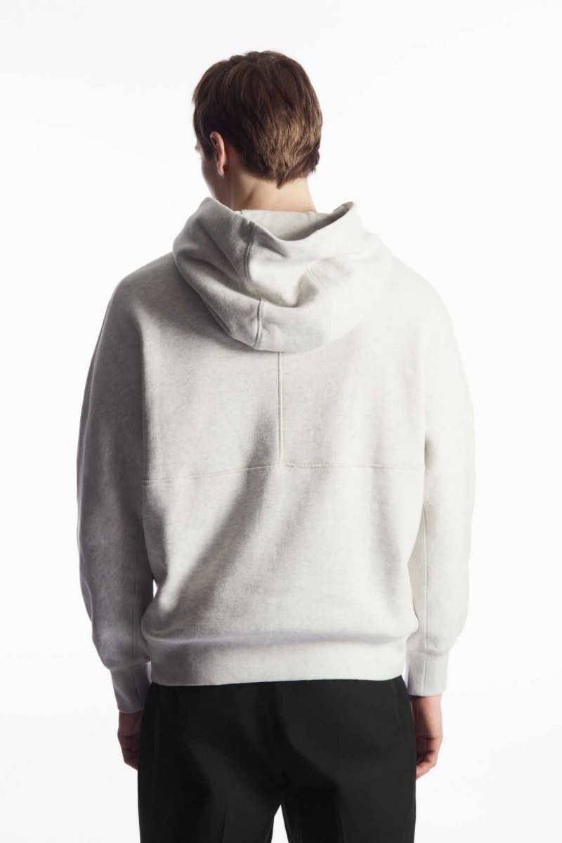 GRAY MÉLANGE COS HEAVYWEIGHT PANELED HOODIE | CDZ-569724