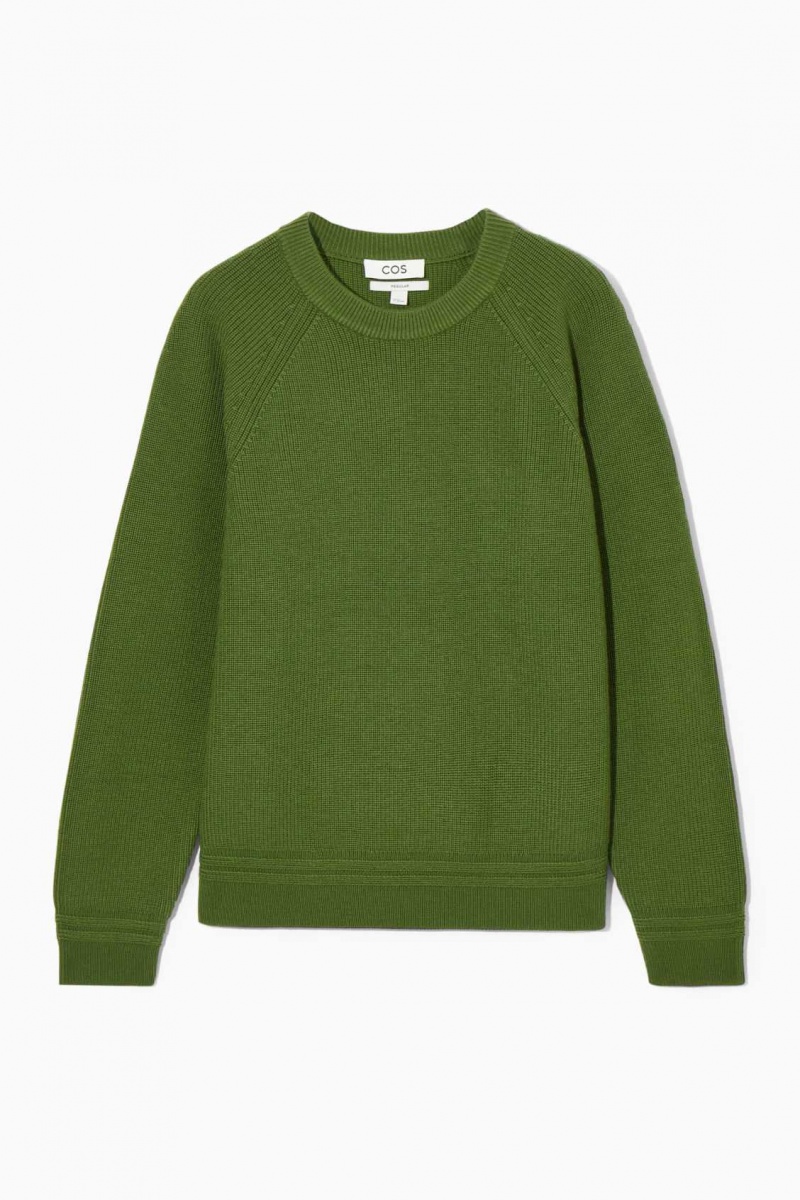 GREEN COS CREW-NECK WOOL SWEATER | ROW-463059