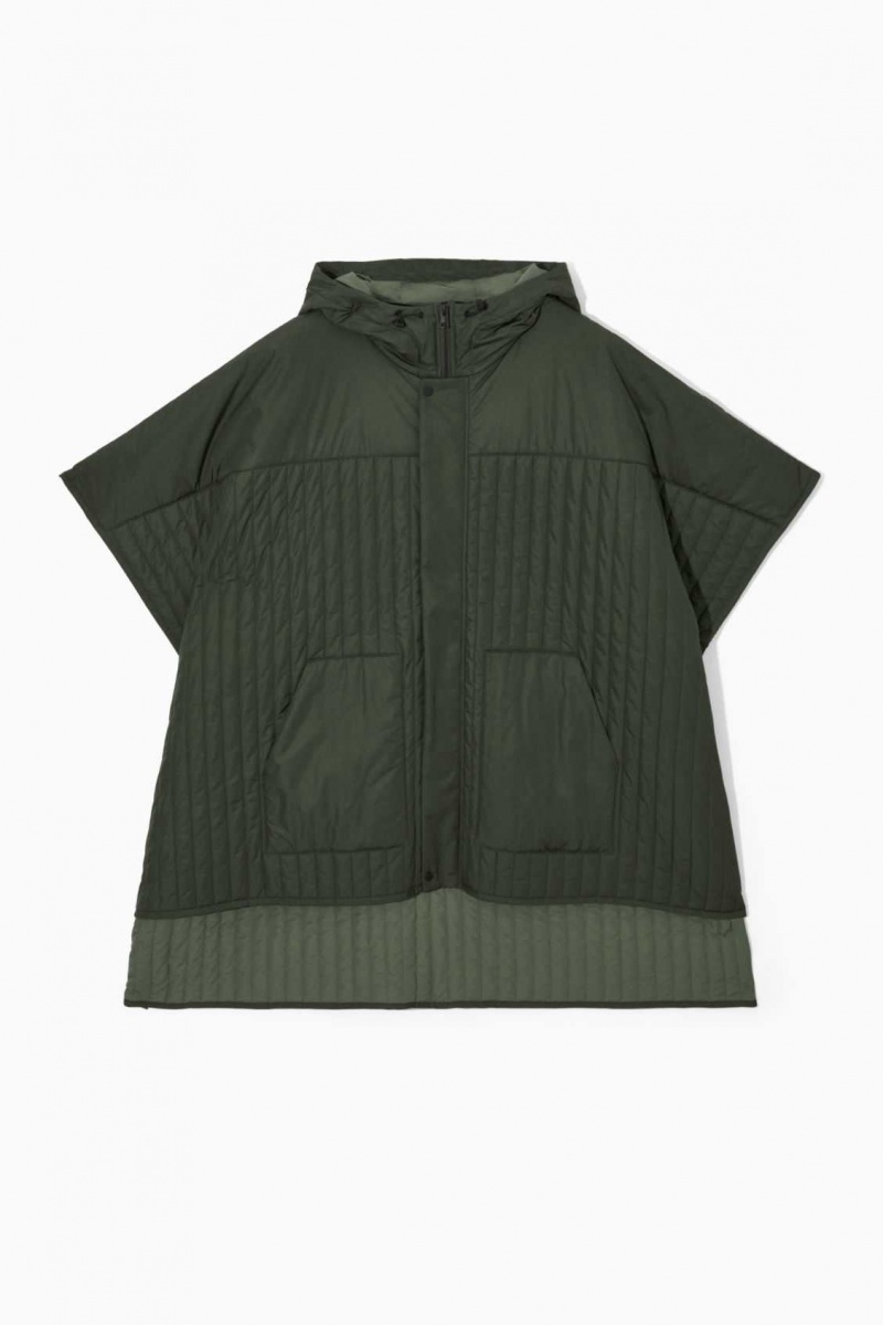 GREEN COS HOODED QUILTED HYBRID VEST | CAB-516290