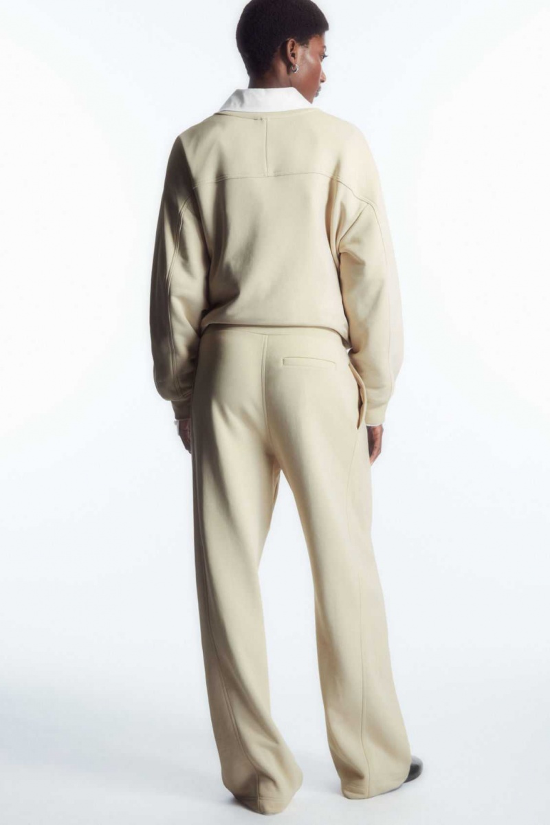 LIGHT BEIGE COS EXPOSED-SEAM JERSEY SWEATPANTS | QIR-419857