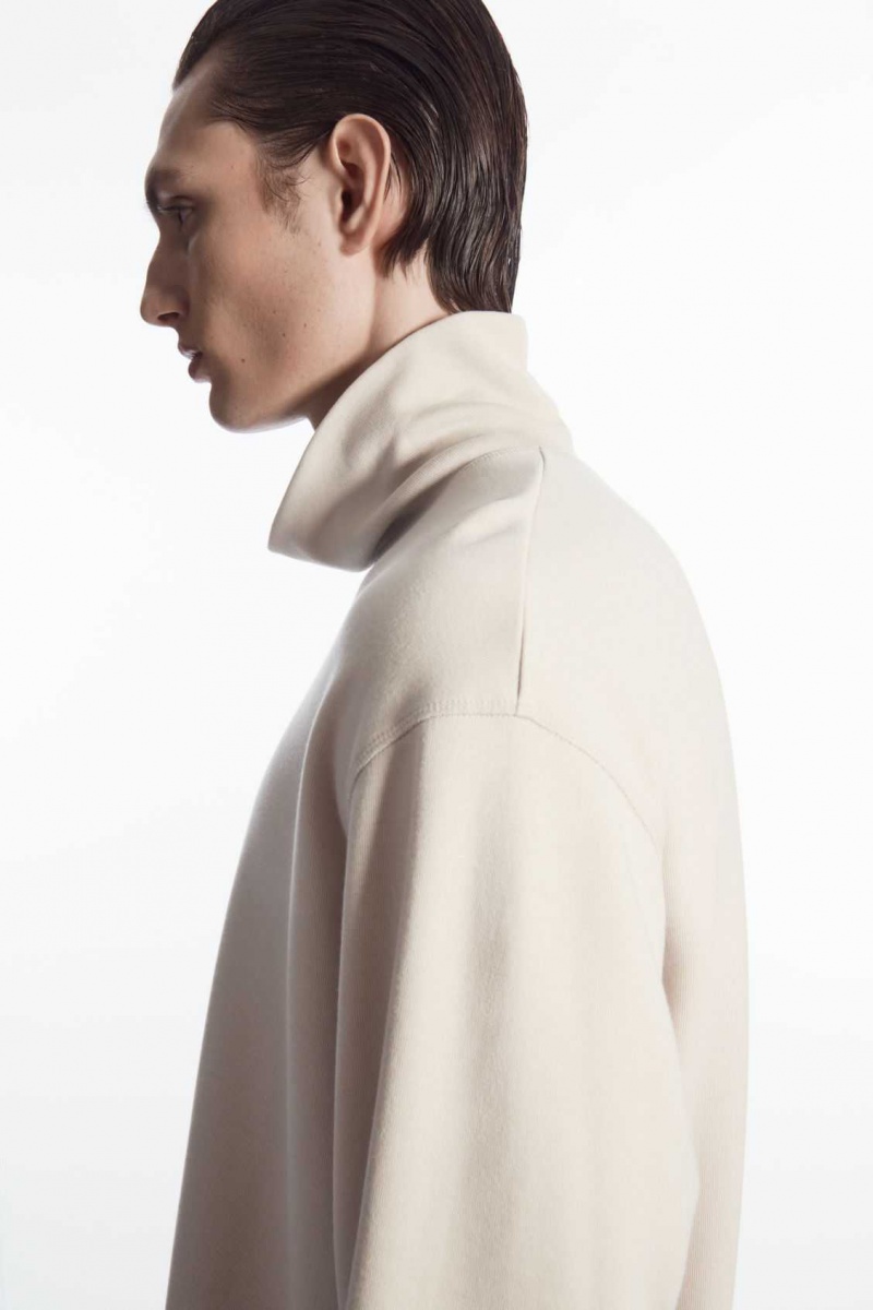 LIGHT BEIGE COS TURTLENECK SWEATSHIRT | PTR-125984