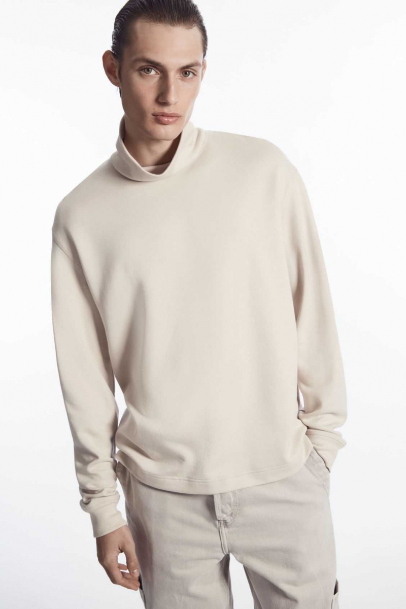 LIGHT BEIGE COS TURTLENECK SWEATSHIRT | PTR-125984