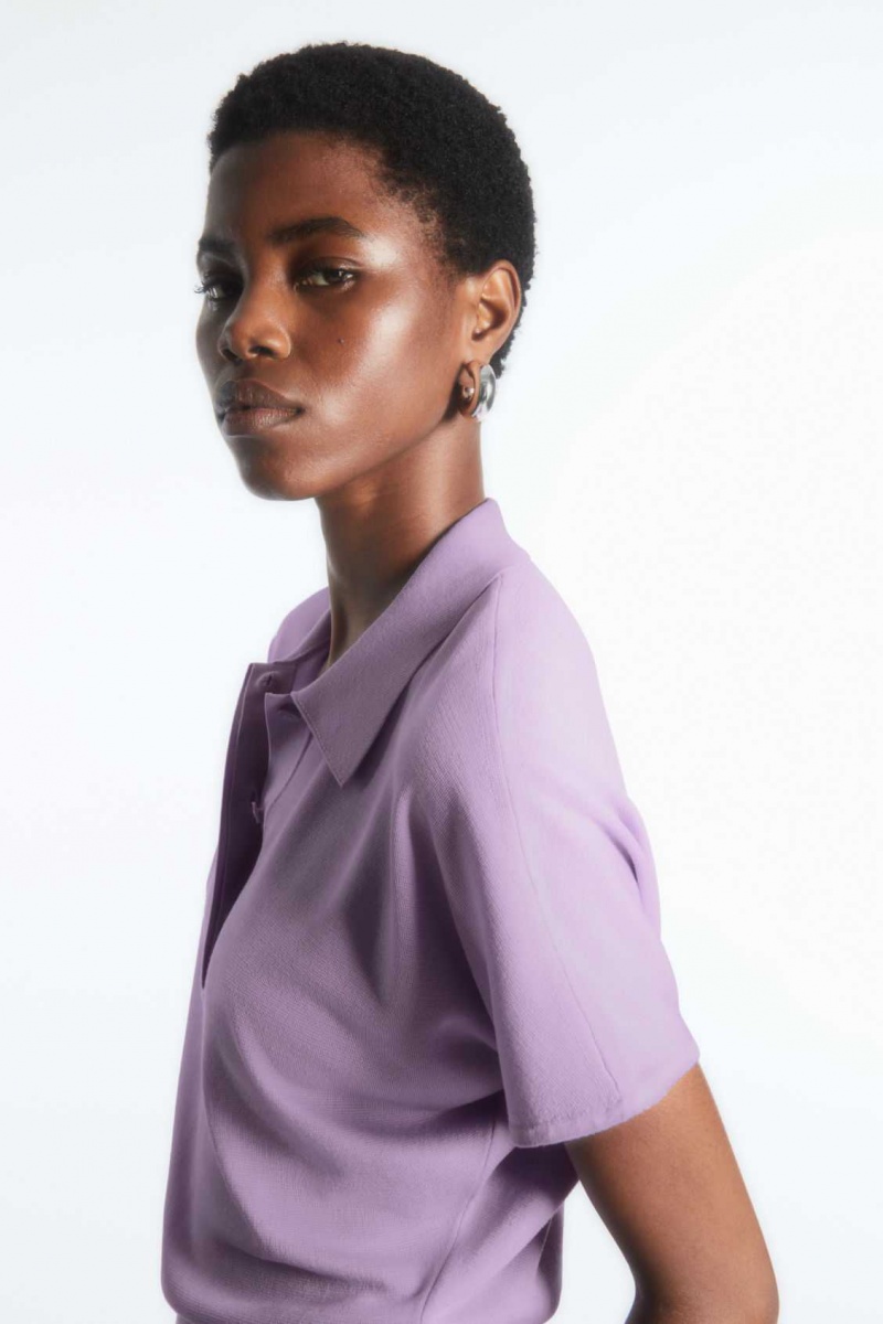 LILAC COS KNITTED POLO SHIRT | KIC-095328