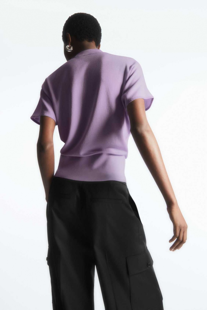 LILAC COS KNITTED POLO SHIRT | KIC-095328