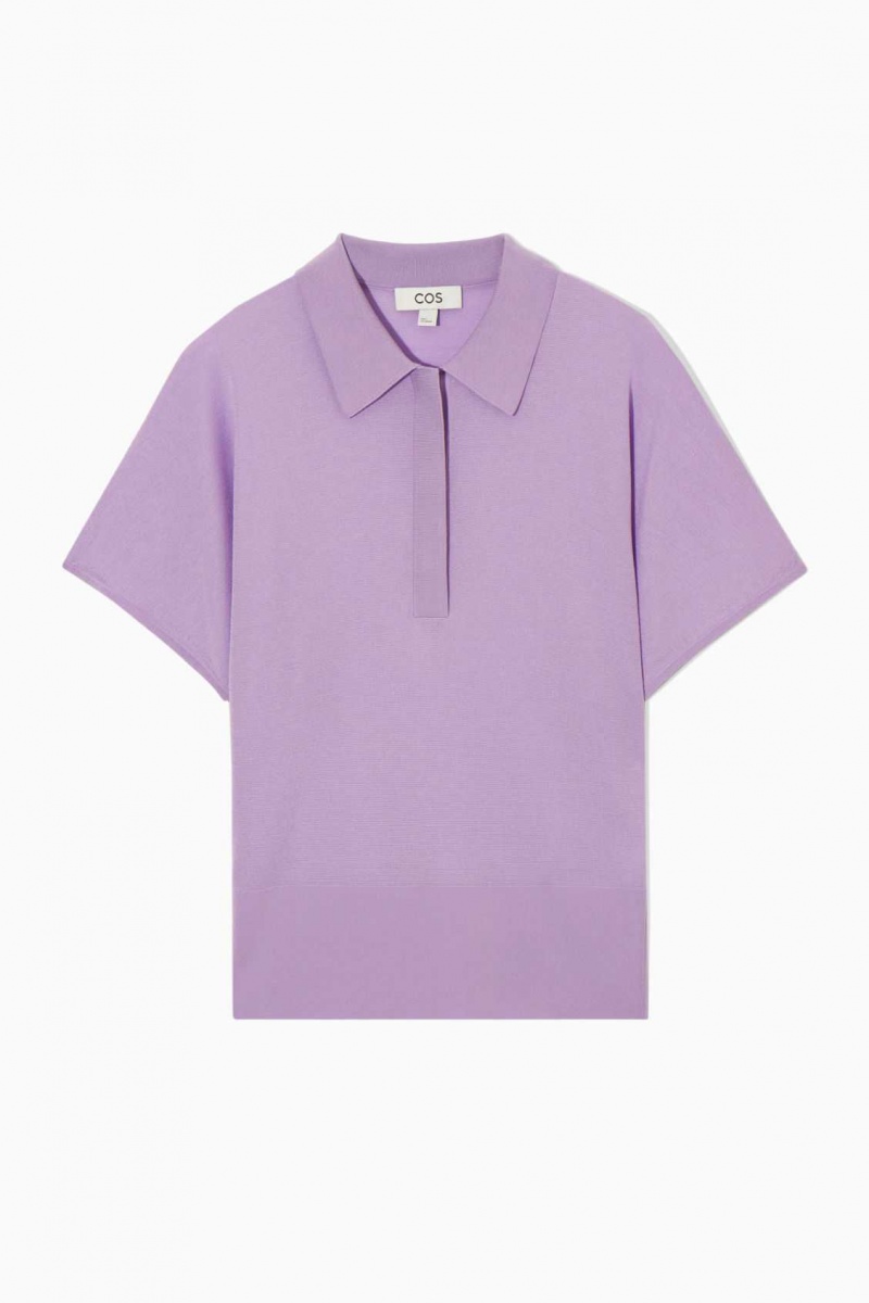 LILAC COS KNITTED POLO SHIRT | KIC-095328