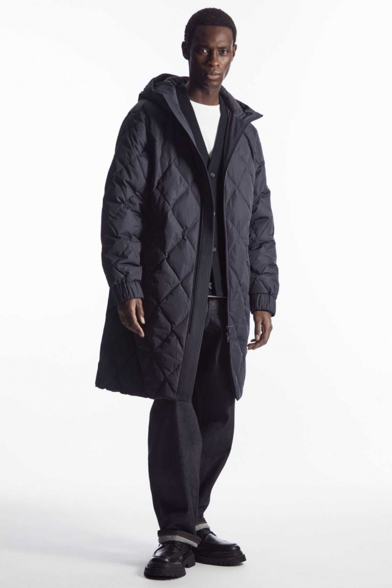 NAVY COS DIAMOND-QUILTED PADDED PARKA | OHW-597248