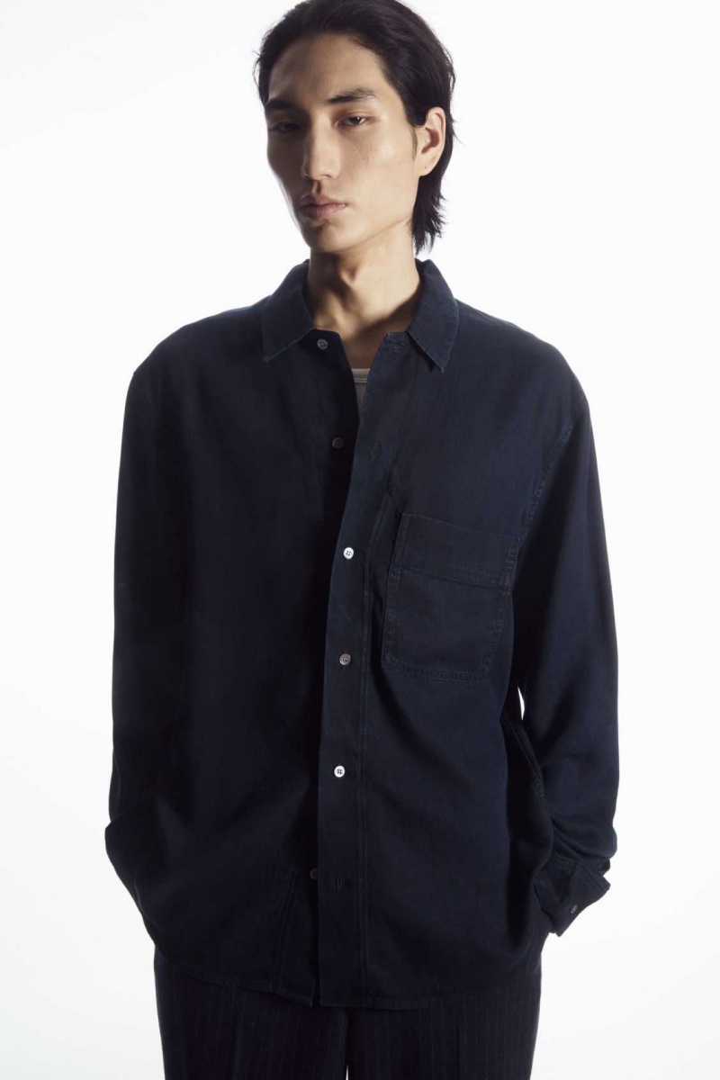 NAVY COS LIGHTWEIGHT DENIM SHIRT | LKC-490812