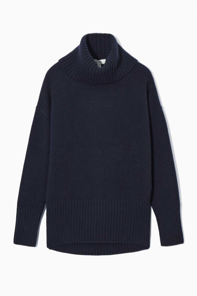 NAVY COS OVERSIZED PURE CASHMERE ROLL-NECK JUMPER | DLR-513760