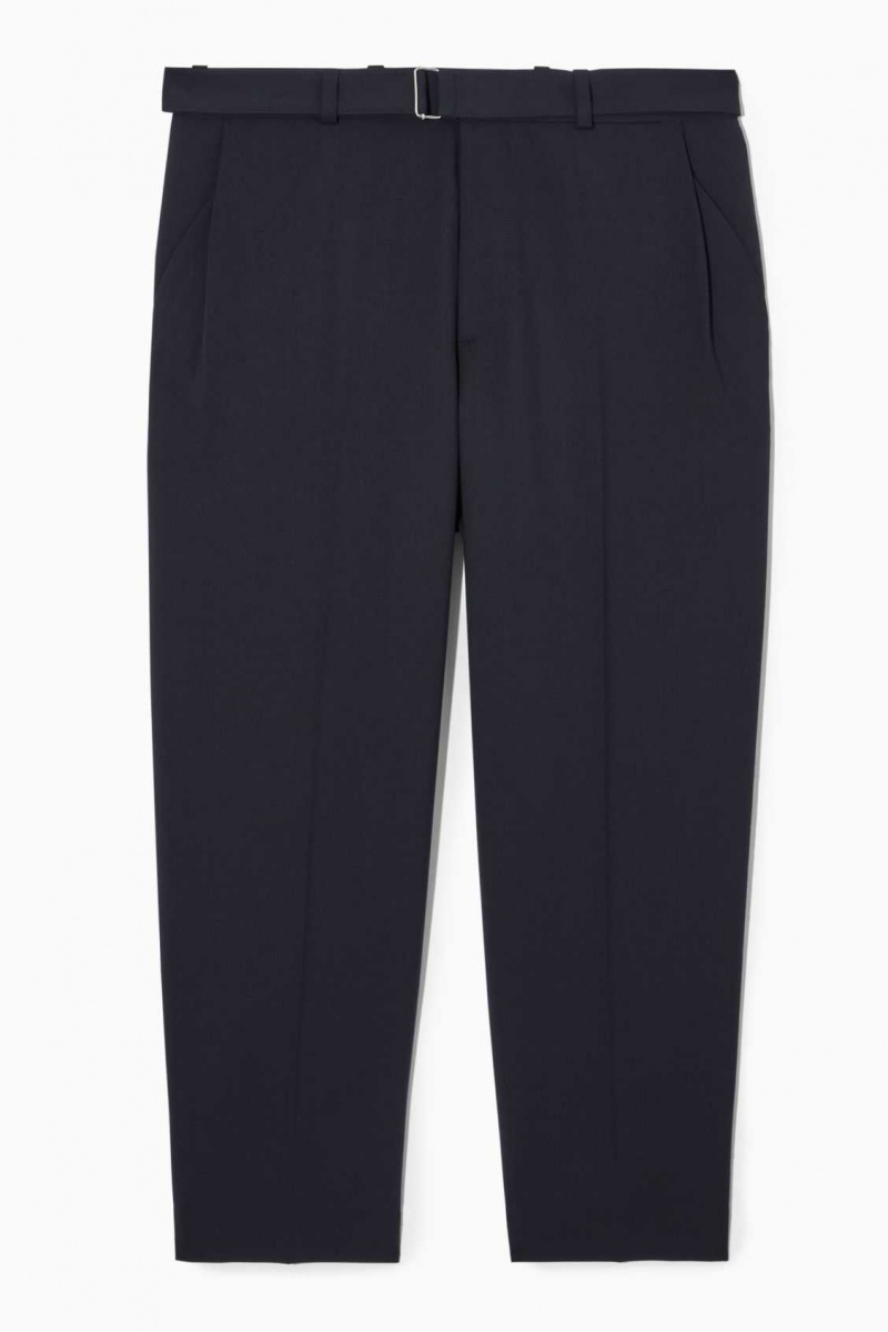 NAVY COS RELAXED BELTED WOOL-BLEND PANTS | XTJ-098315