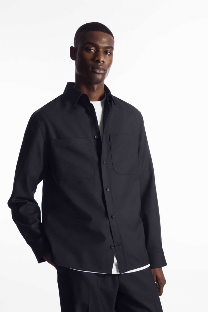 NAVY COS RELAXED UTILITY SHIRT | PRC-468071