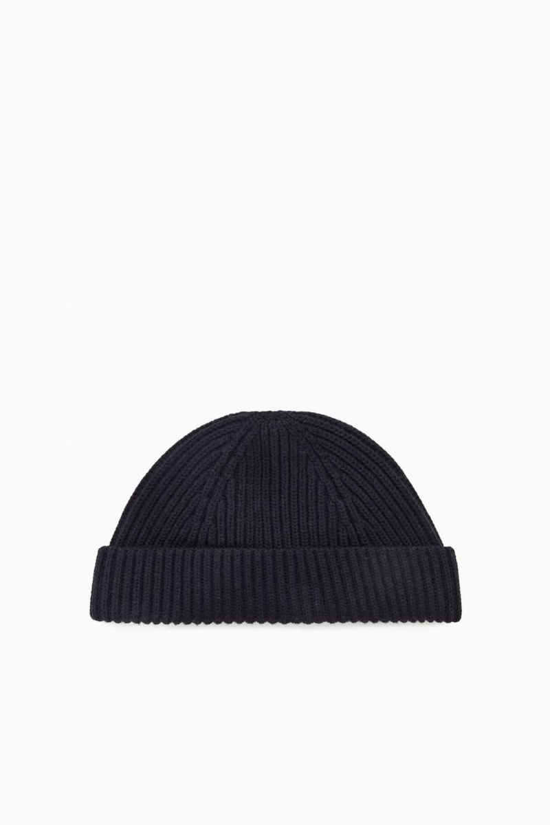 NAVY COS SHORT MERINO WOOL BEANIE | IEW-325690