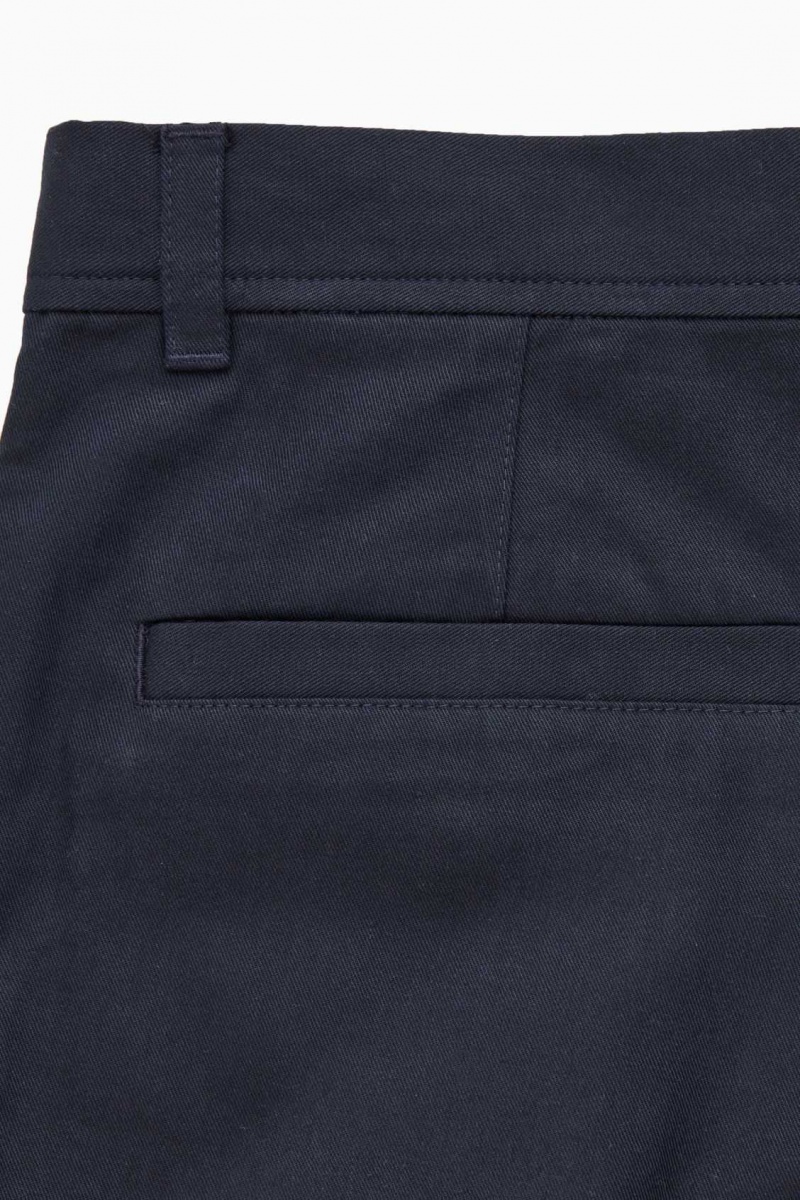 NAVY COS TAPERED PLEATED TWILL CHINOS | LWS-492681