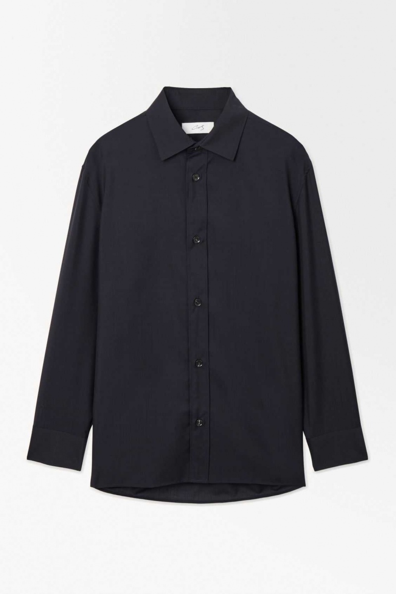 NAVY COS THE TAILORED WOOL SHIRT | XYG-315879