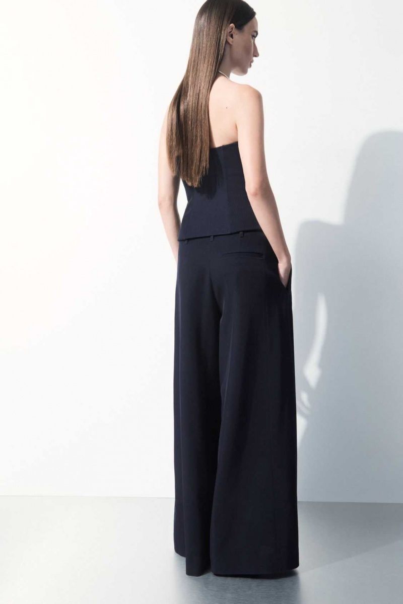 NAVY COS THE WIDE-LEG WOOL TROUSERS | VOS-486053