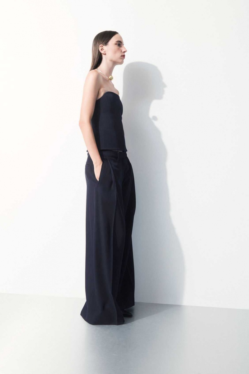 NAVY COS THE WIDE-LEG WOOL TROUSERS | VOS-486053