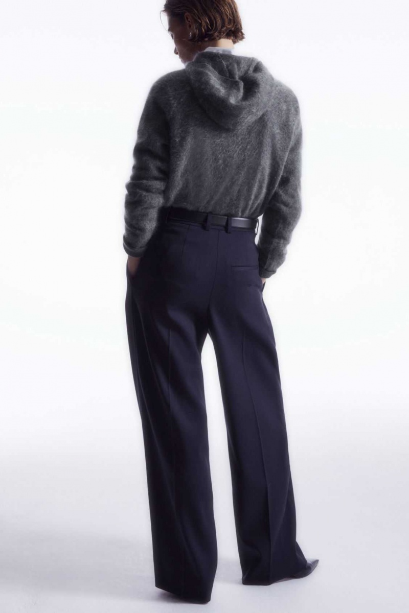 NAVY COS WIDE-LEG TAILORED WOOL PANTS | GNM-194032