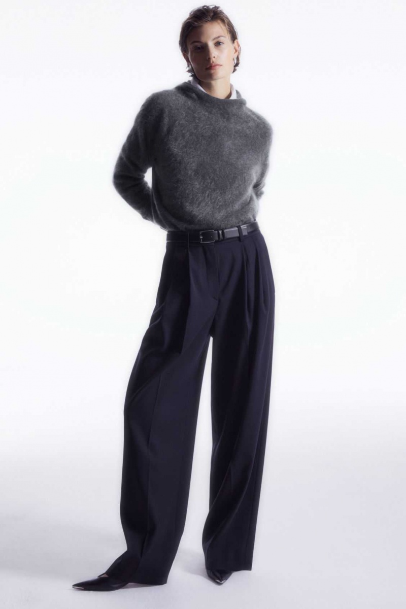 NAVY COS WIDE-LEG TAILORED WOOL PANTS | GNM-194032