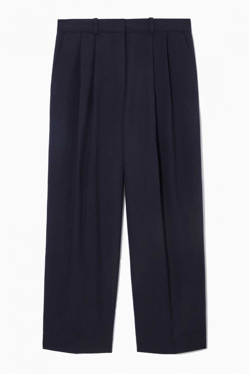 NAVY COS WIDE-LEG TAILORED WOOL PANTS | UDI-290185