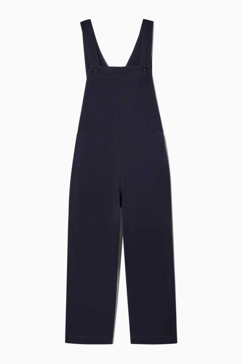 NAVY COS WRAP-BACK WIDE-LEG OVERALLS | XQV-781953