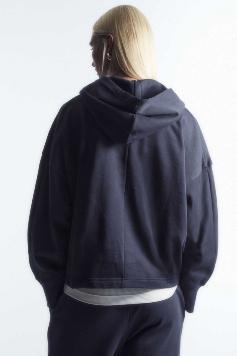 NAVY COS WRAP-EFFECT JERSEY HOODIE | PUC-431708