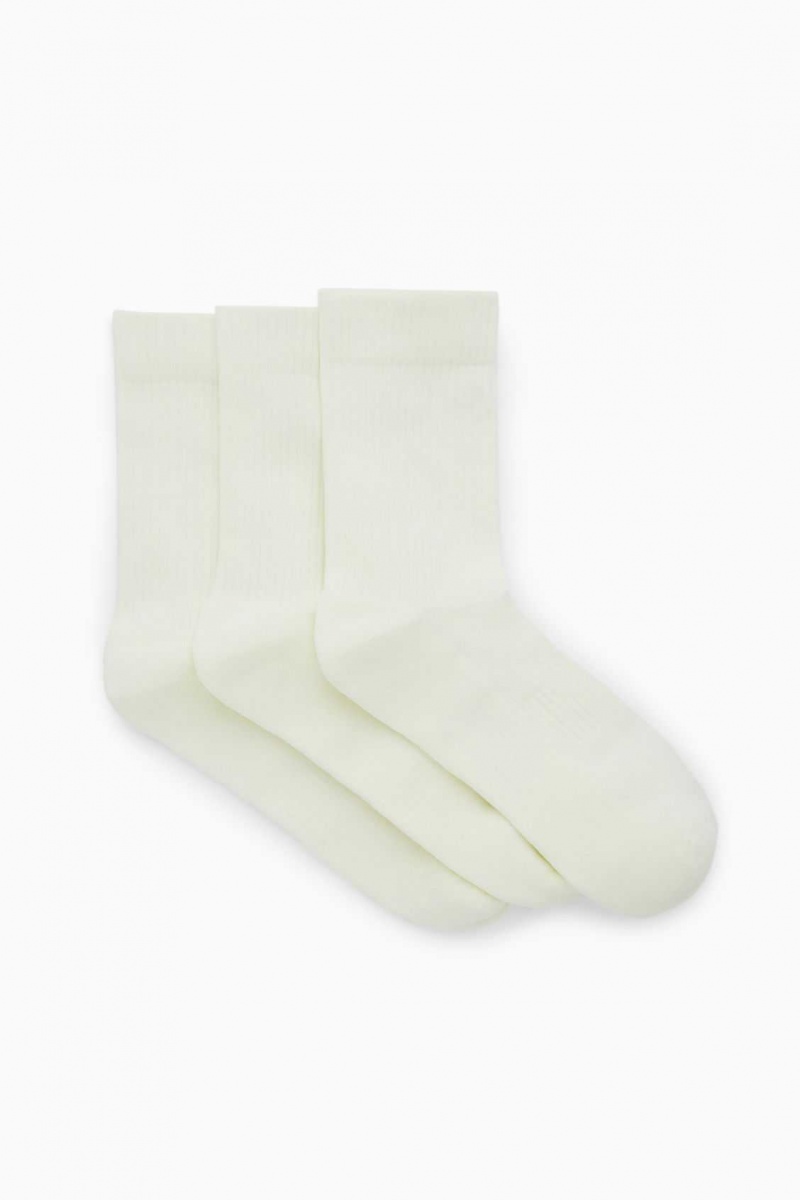 OFF-WHITE COS 3-PACK RIBBED SPORT SOCKS | JCQ-435692