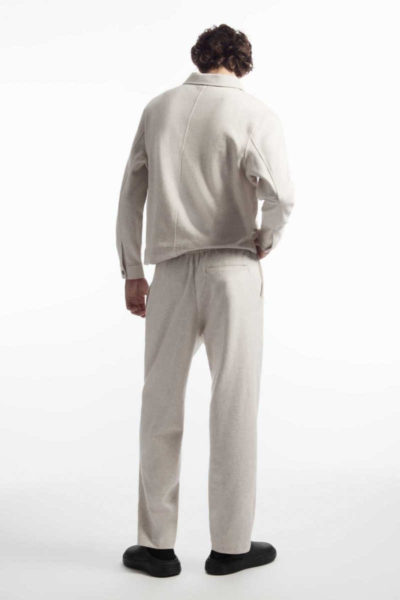 OFF-WHITE COS PINTUCKED PULL-ON JERSEY PANTS | QRZ-614530