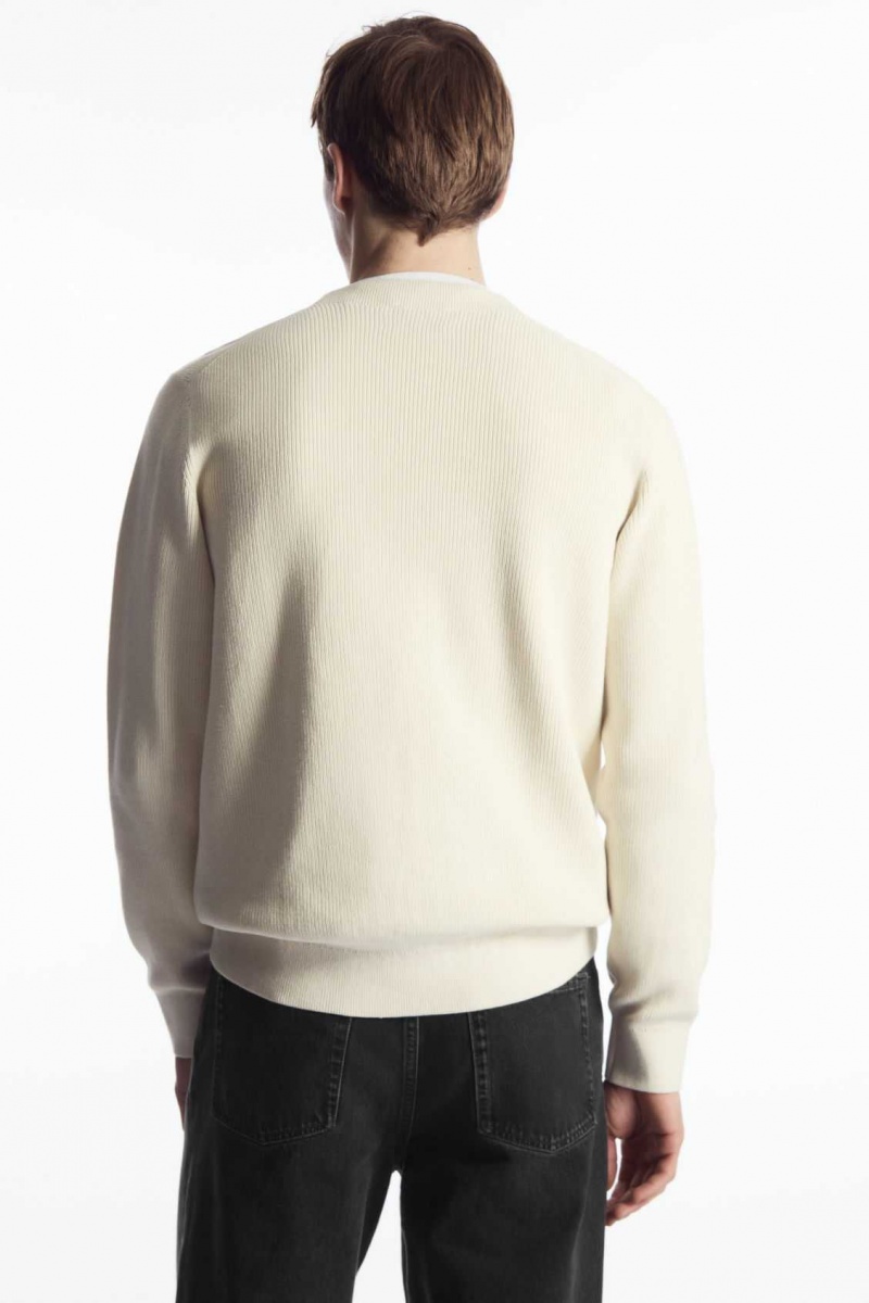 OFF-WHITE COS RIBBED-KNIT SWEATER | NQI-340876